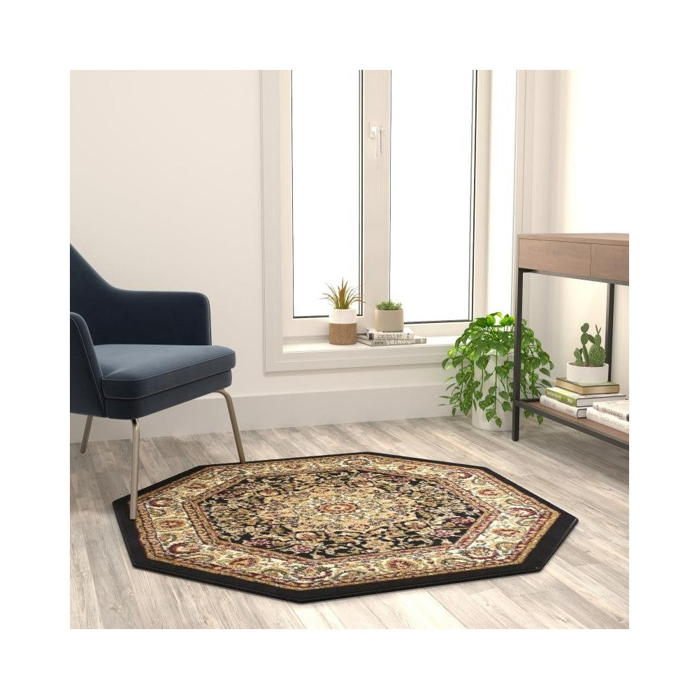 Black 4x4 Persian Area Rug