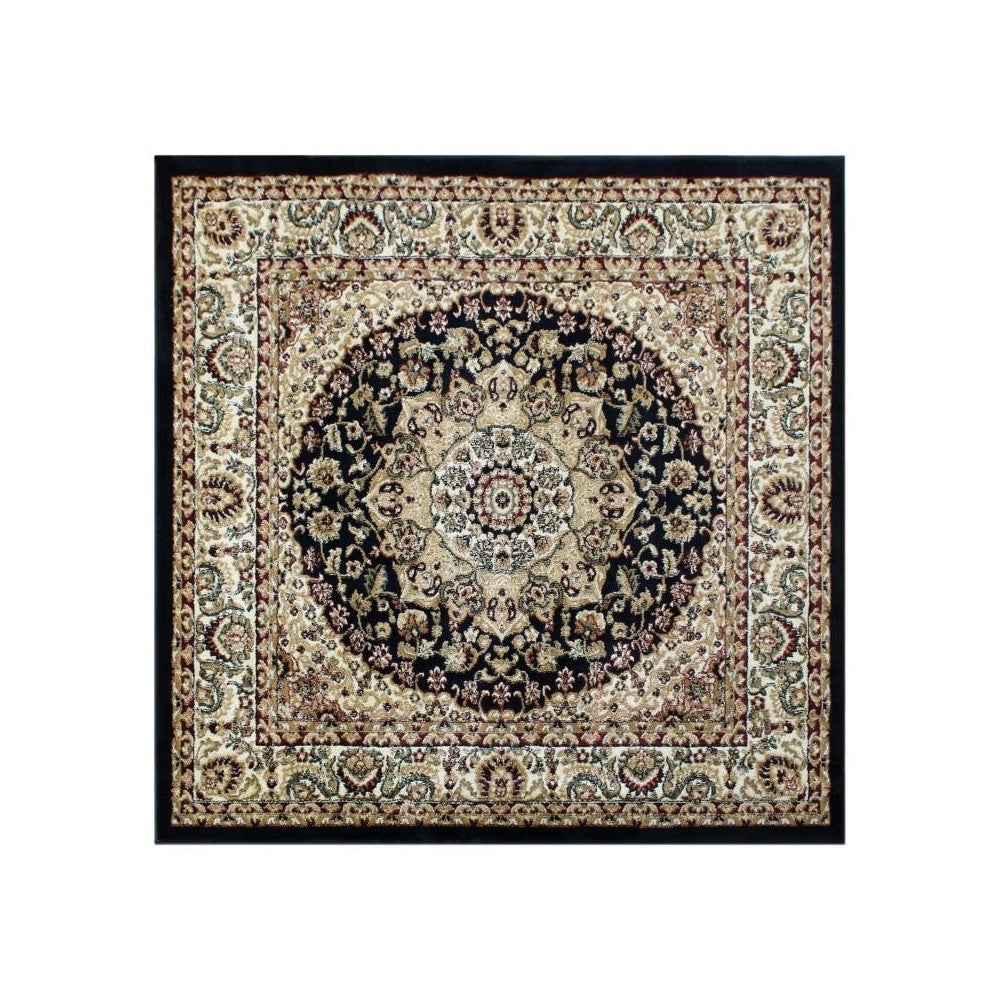 Black 5x5 Persian Area Rug