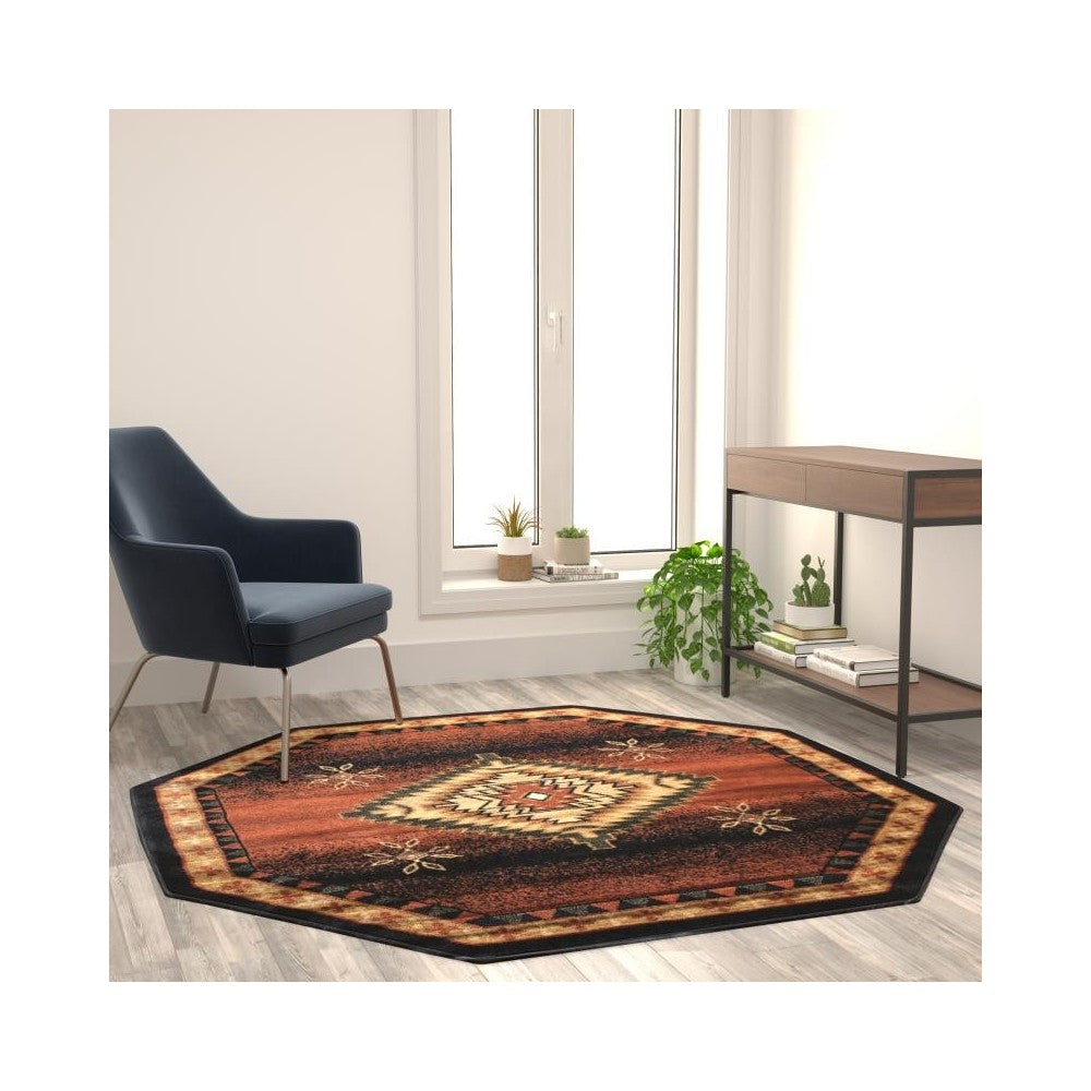 Black 5x5 Southwest Area Rug