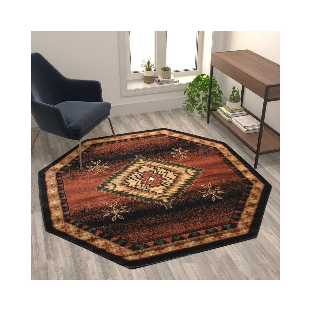 Black 5x5 Southwest Area Rug
