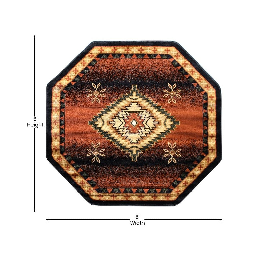 Black 5x5 Southwest Area Rug