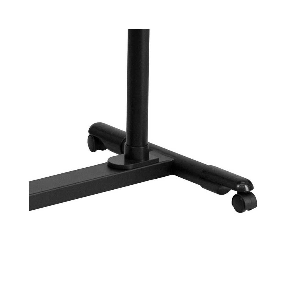 Black Adjustable Height Steel Mobile Computer Desk