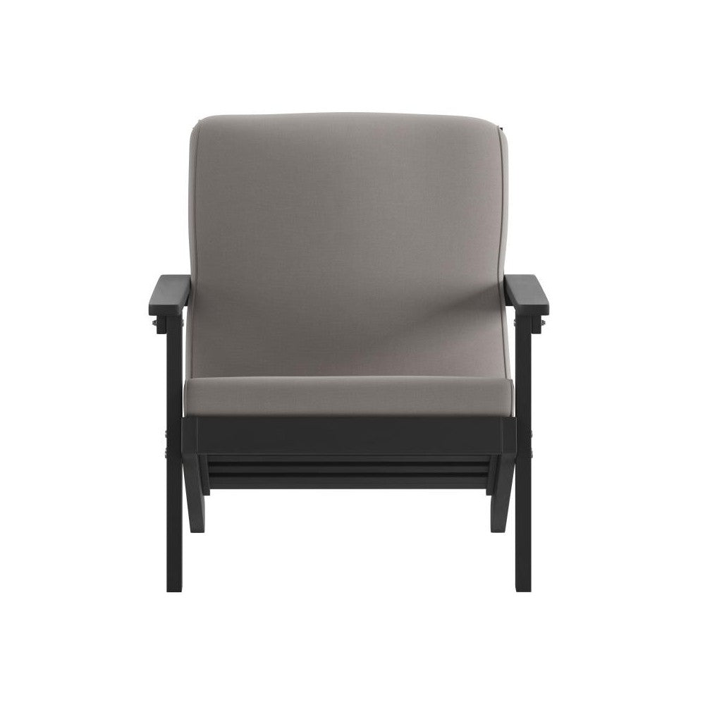 Black Chair-Charcoal Cushions