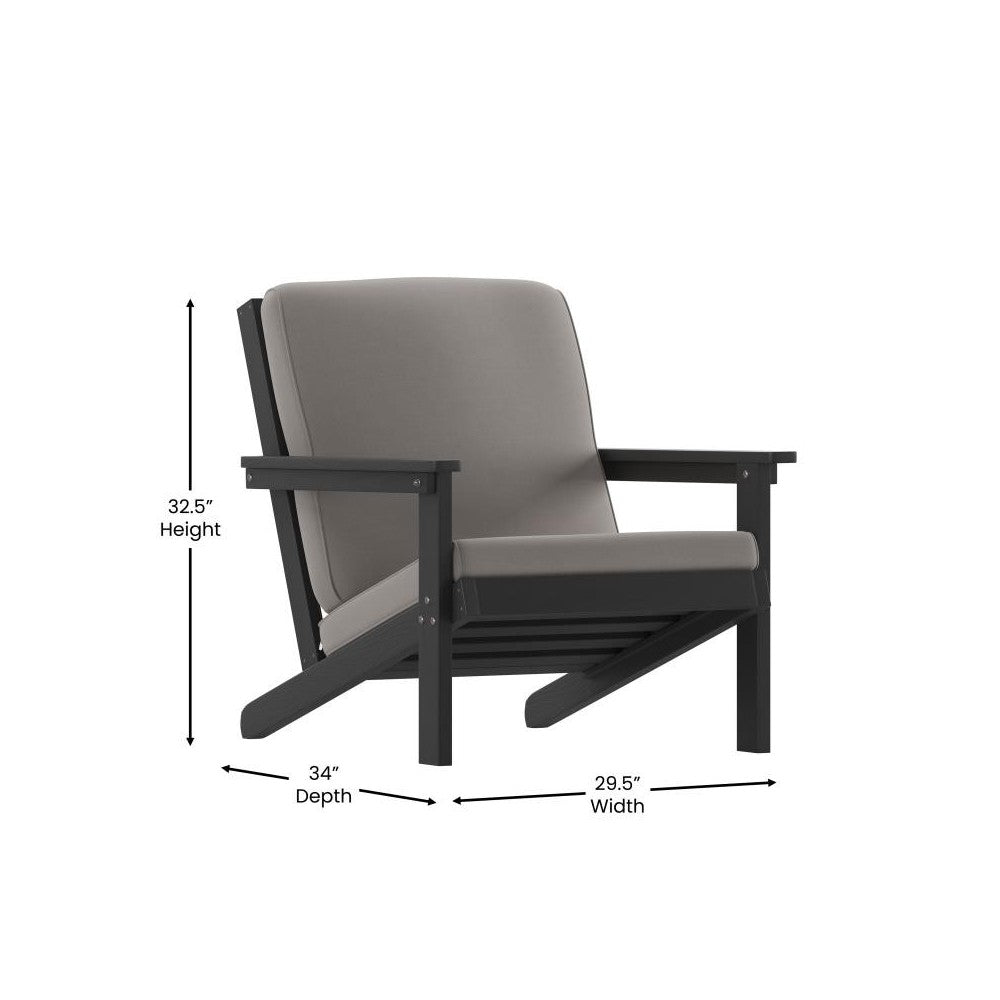 Black Chair-Charcoal Cushions