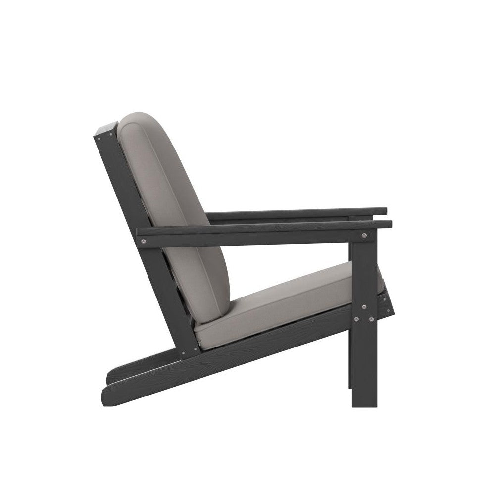 Black Chair-Charcoal Cushions