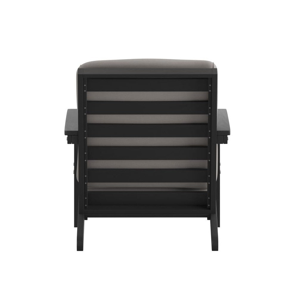 Black Chair-Charcoal Cushions