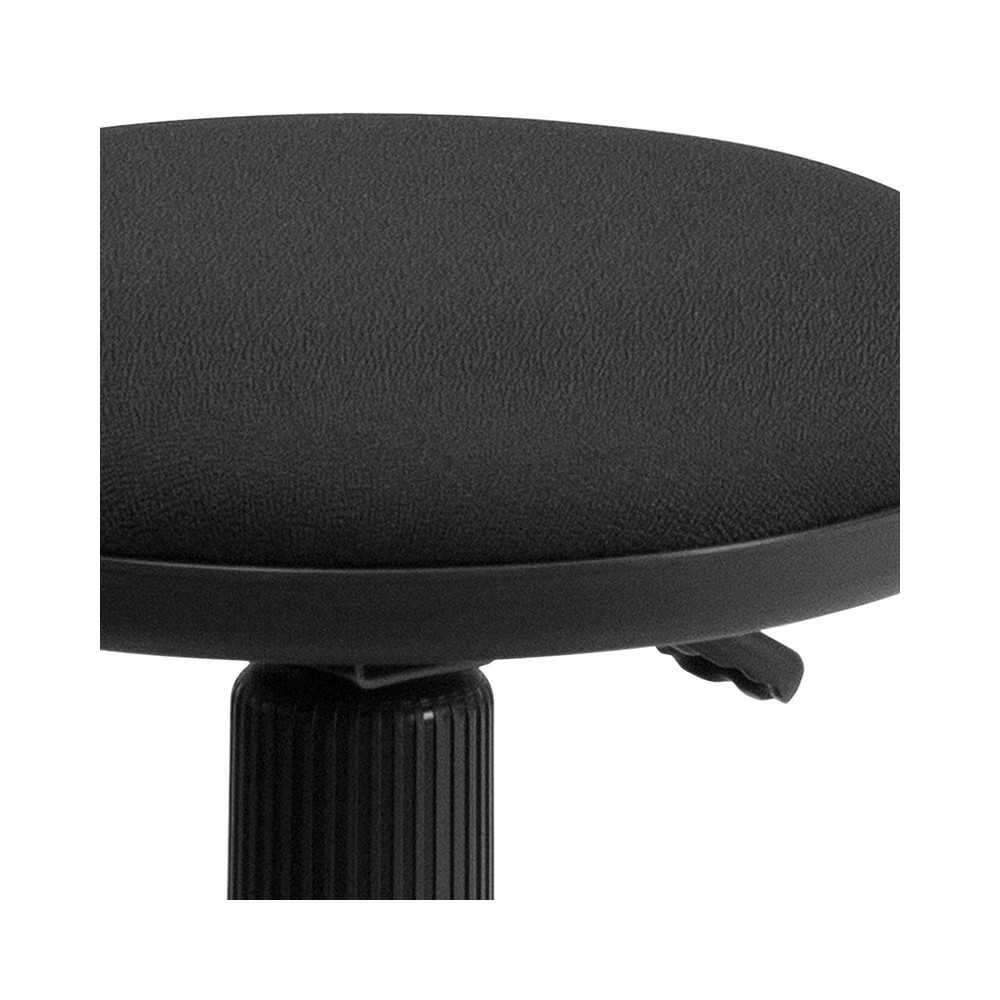 Black Ergonomic Stool with Foot Ring
