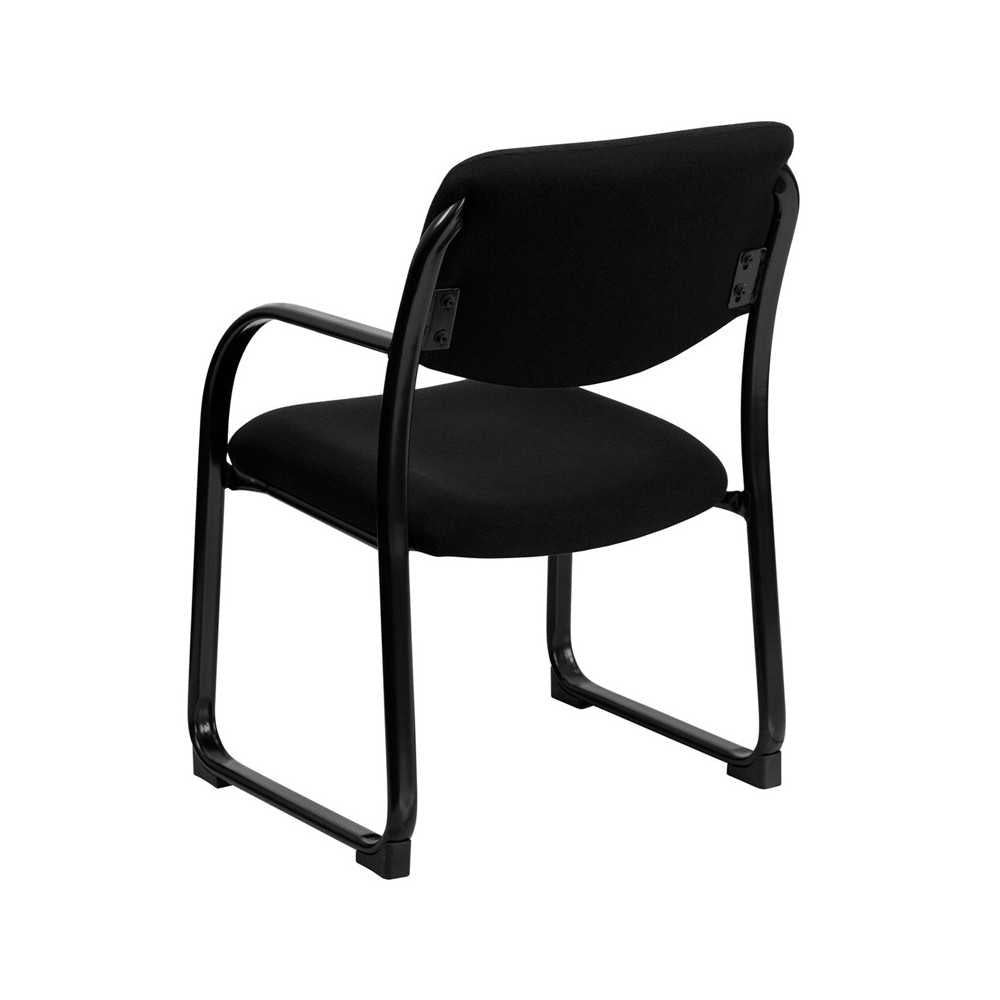 Black Fabric Executive Side Reception Chair with Sled Base
