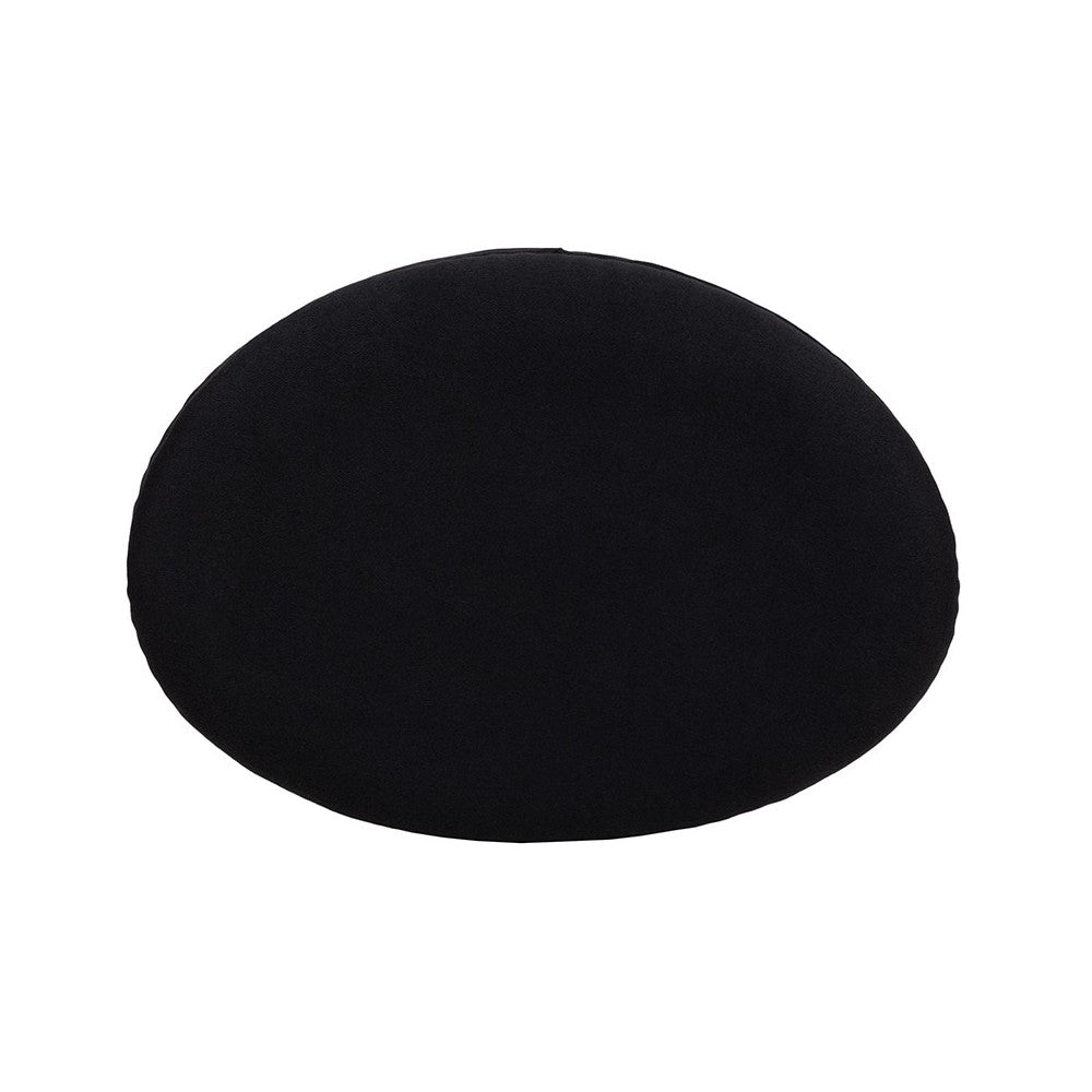 Black Fabric Saddle Wing Ottoman