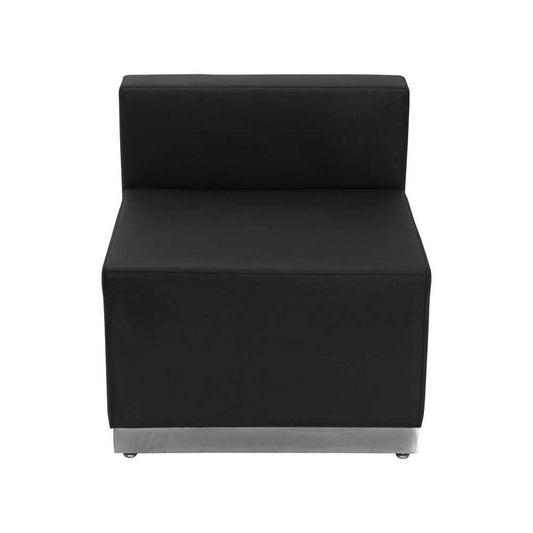 Black LeatherSoft Chair with Brushed Stainless Steel Base