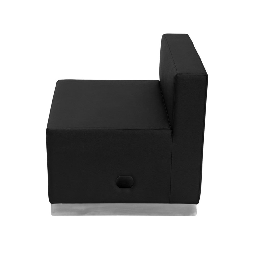 Black LeatherSoft Chair with Brushed Stainless Steel Base