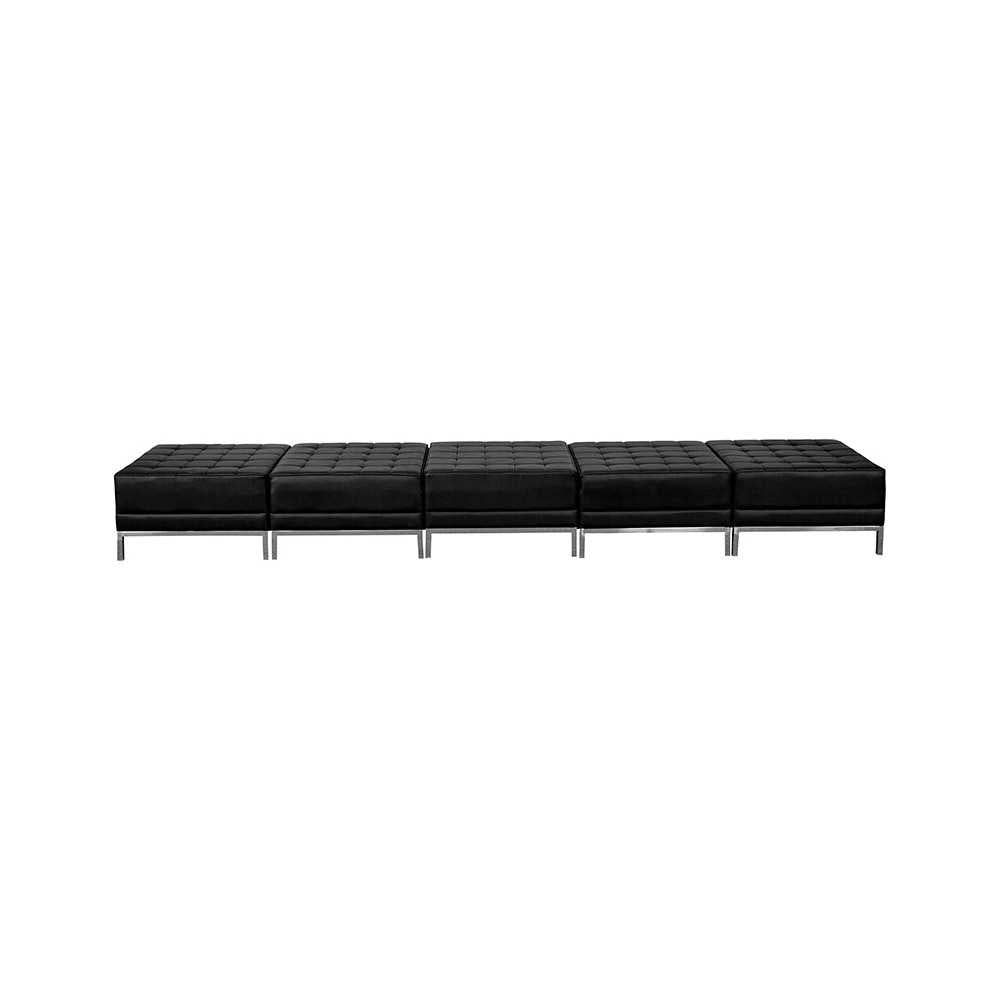 Black LeatherSoft Five Seat Bench