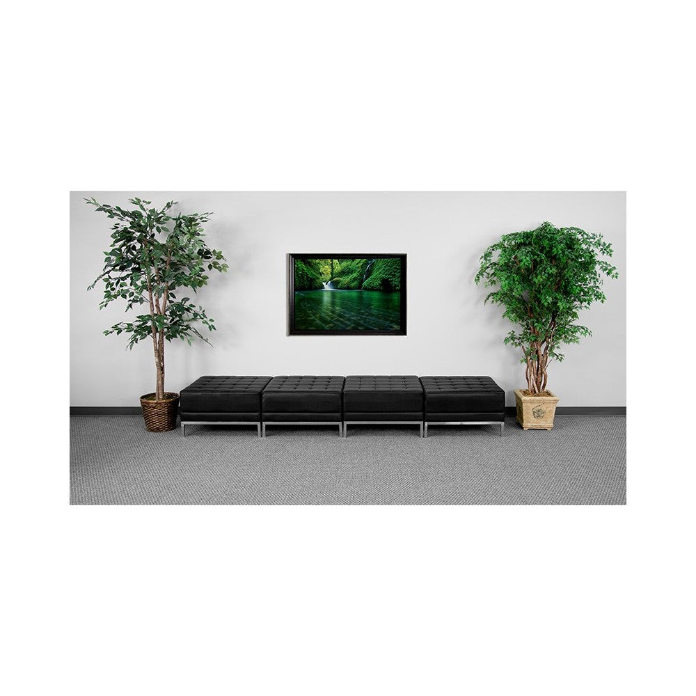 Black LeatherSoft Four Seat Bench