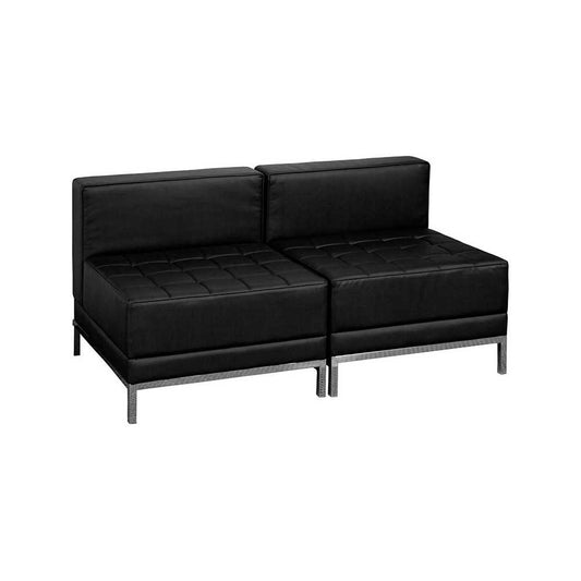 Black LeatherSoft Lounge Set, 2 Pieces