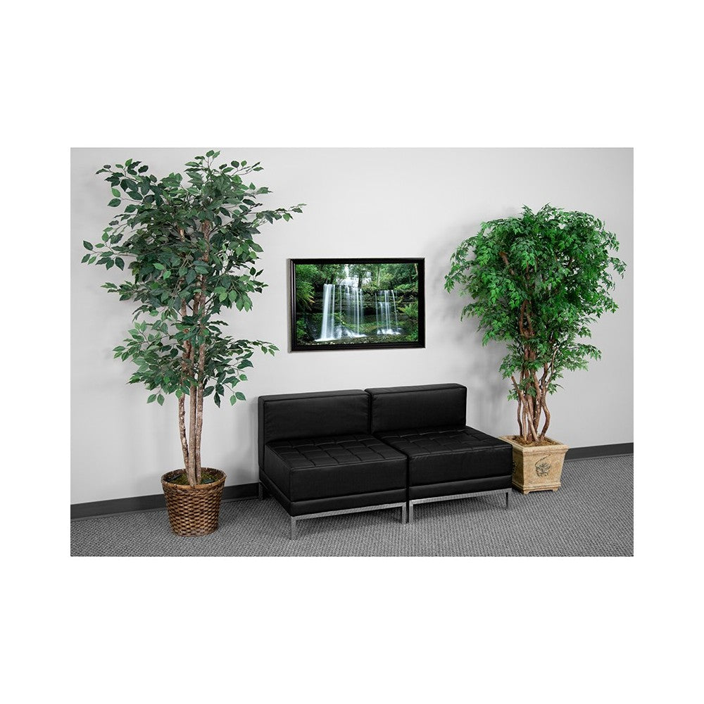 Black LeatherSoft Lounge Set, 2 Pieces