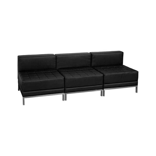 Black LeatherSoft Lounge Set, 3 Pieces