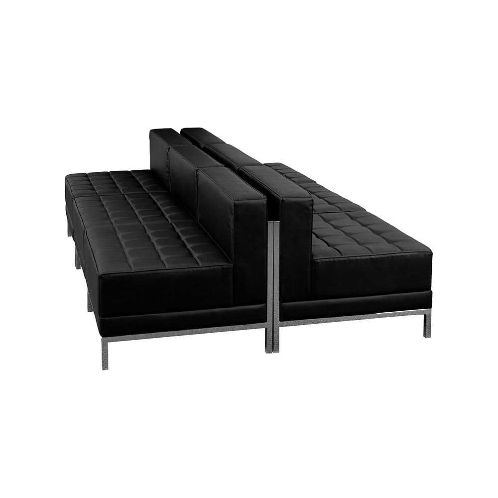Black LeatherSoft Lounge Set, 6 Pieces