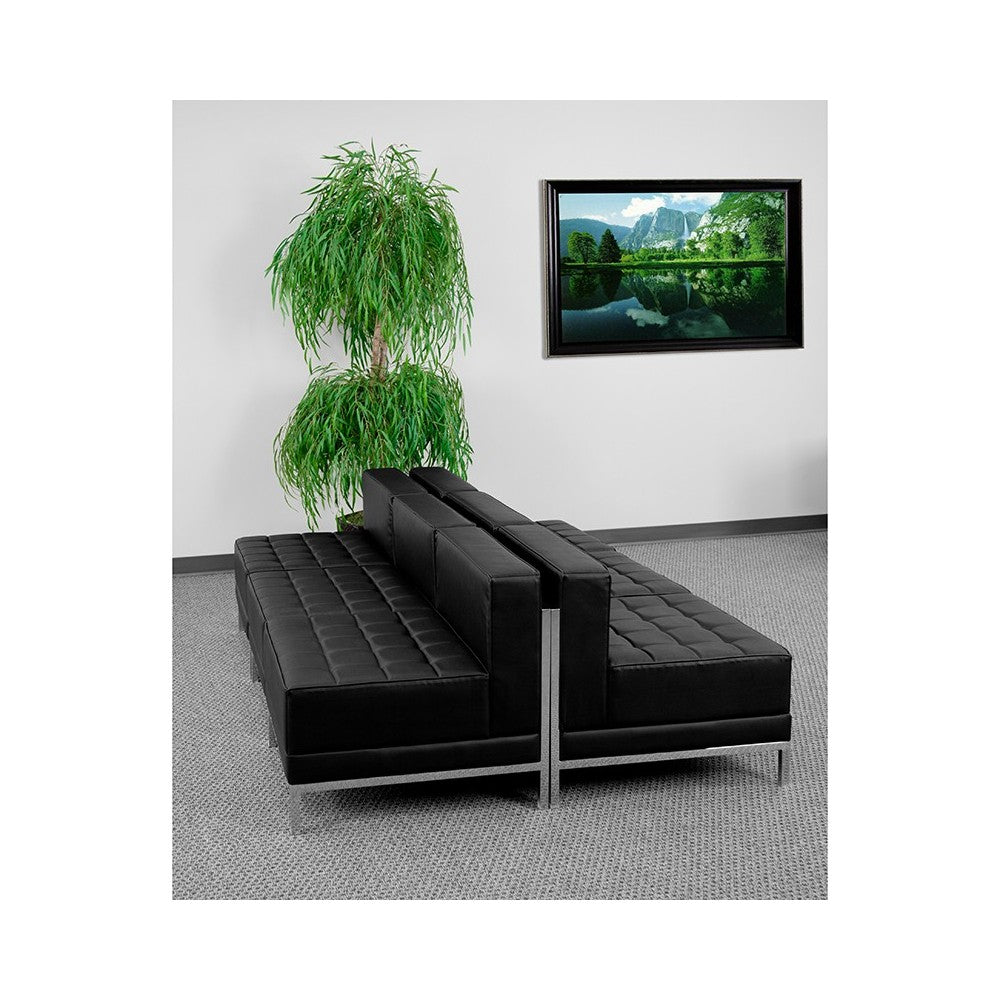 Black LeatherSoft Lounge Set, 6 Pieces