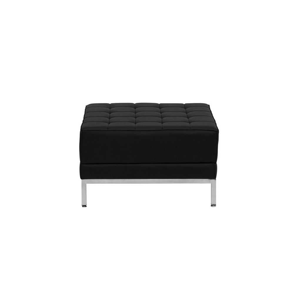 Black LeatherSoft Ottoman