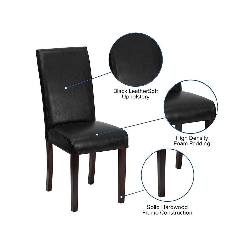 Black LeatherSoft Parsons Chair