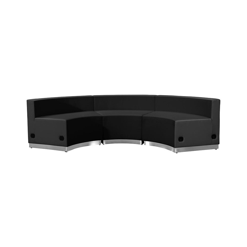 Black LeatherSoft Reception Configuration, 3 Pieces