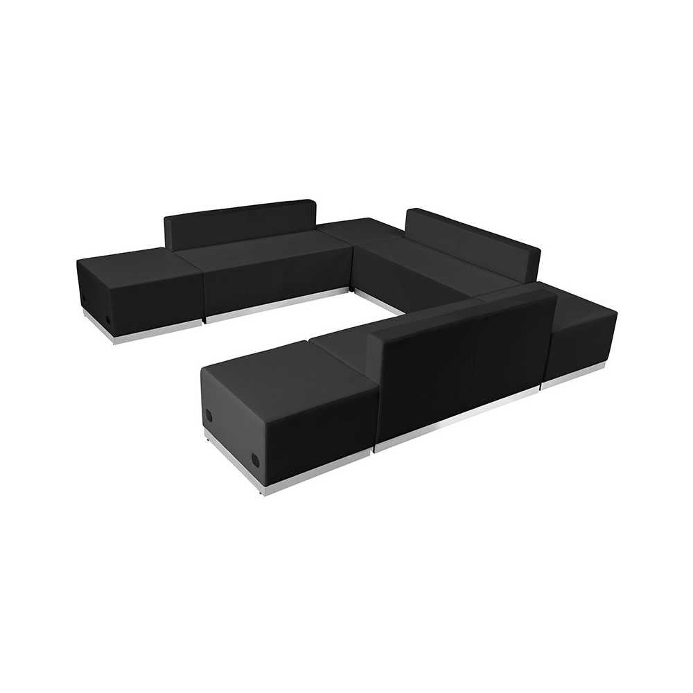 Black LeatherSoft Reception Configuration, 7 Pieces