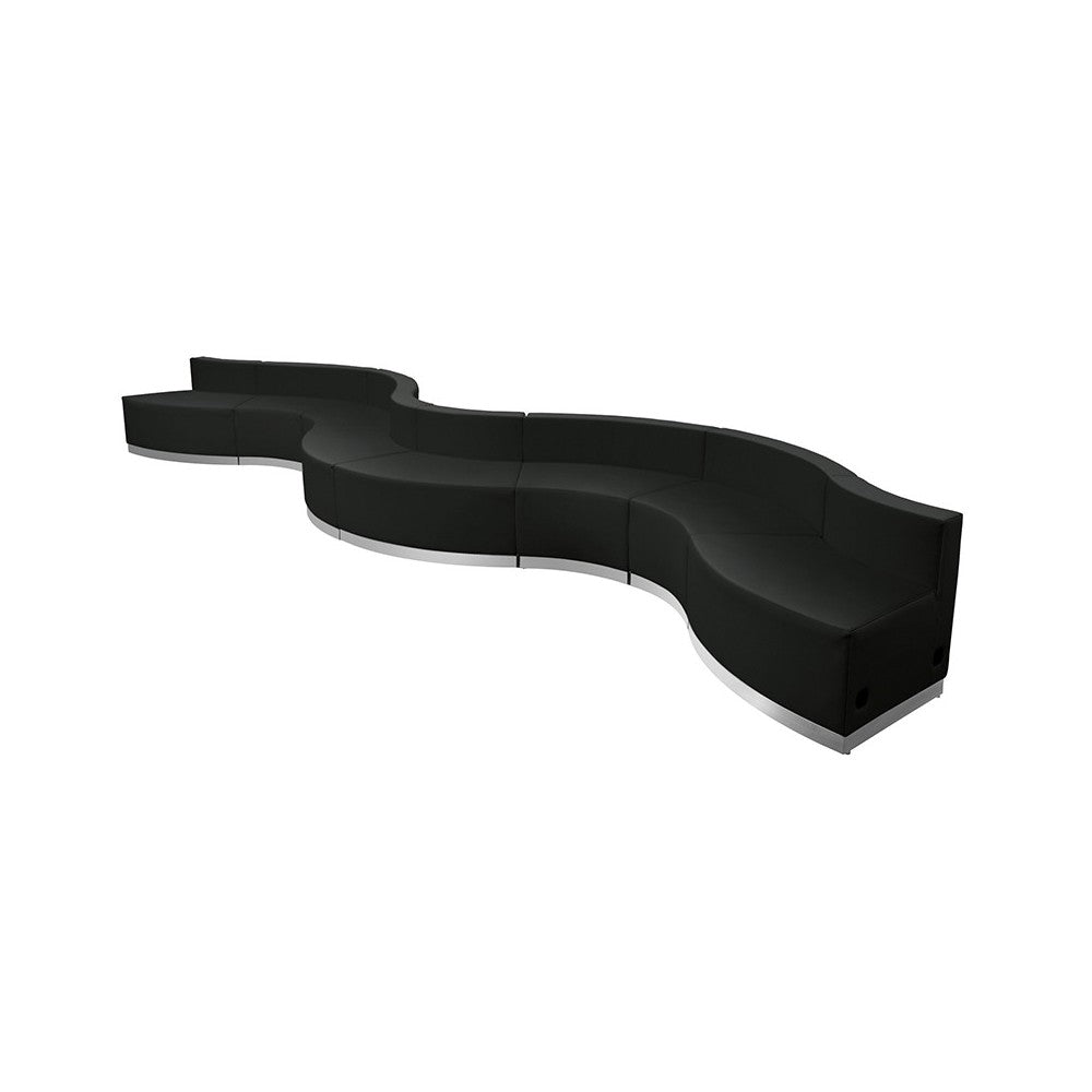 Black LeatherSoft Reception Configuration, 8 Pieces