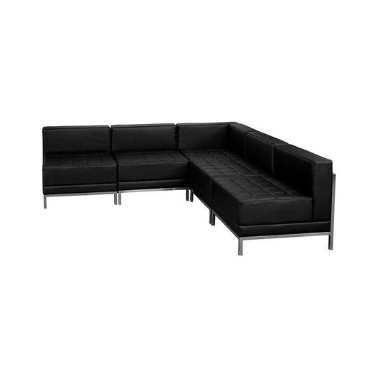 Black LeatherSoft Sectional Configuration, 5 Pieces