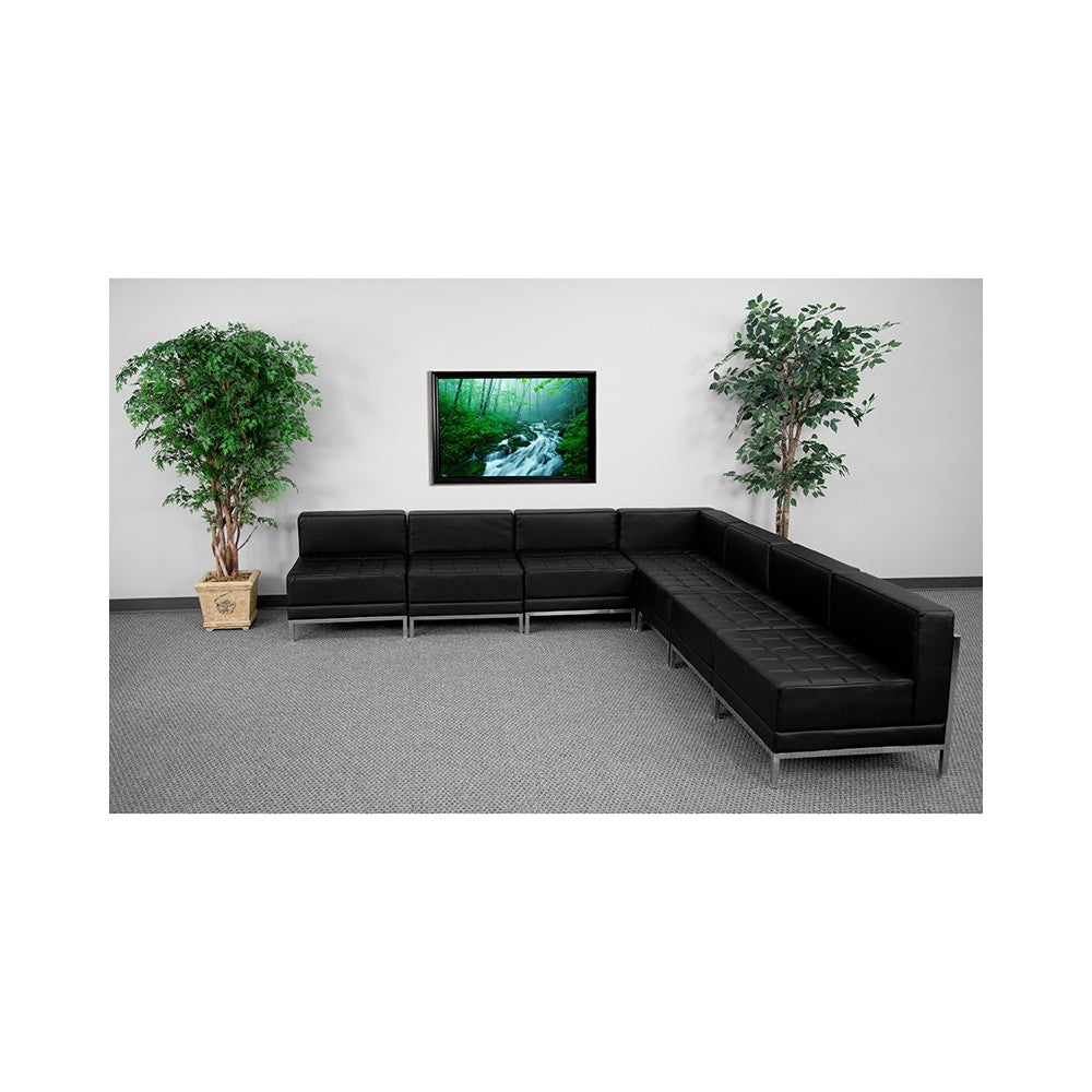 Black LeatherSoft Sectional Configuration, 7 Pieces