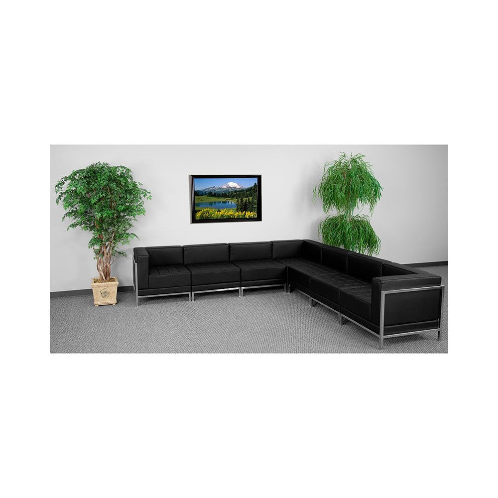 Black LeatherSoft Sectional Configuration, 7 Pieces