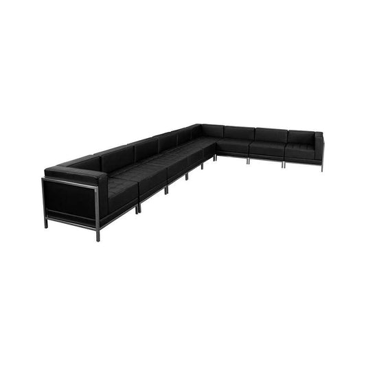 Black LeatherSoft Sectional Configuration, 9 Pieces