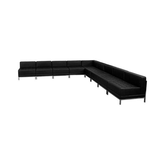 Black LeatherSoft Sectional Configuration, 9 Pieces