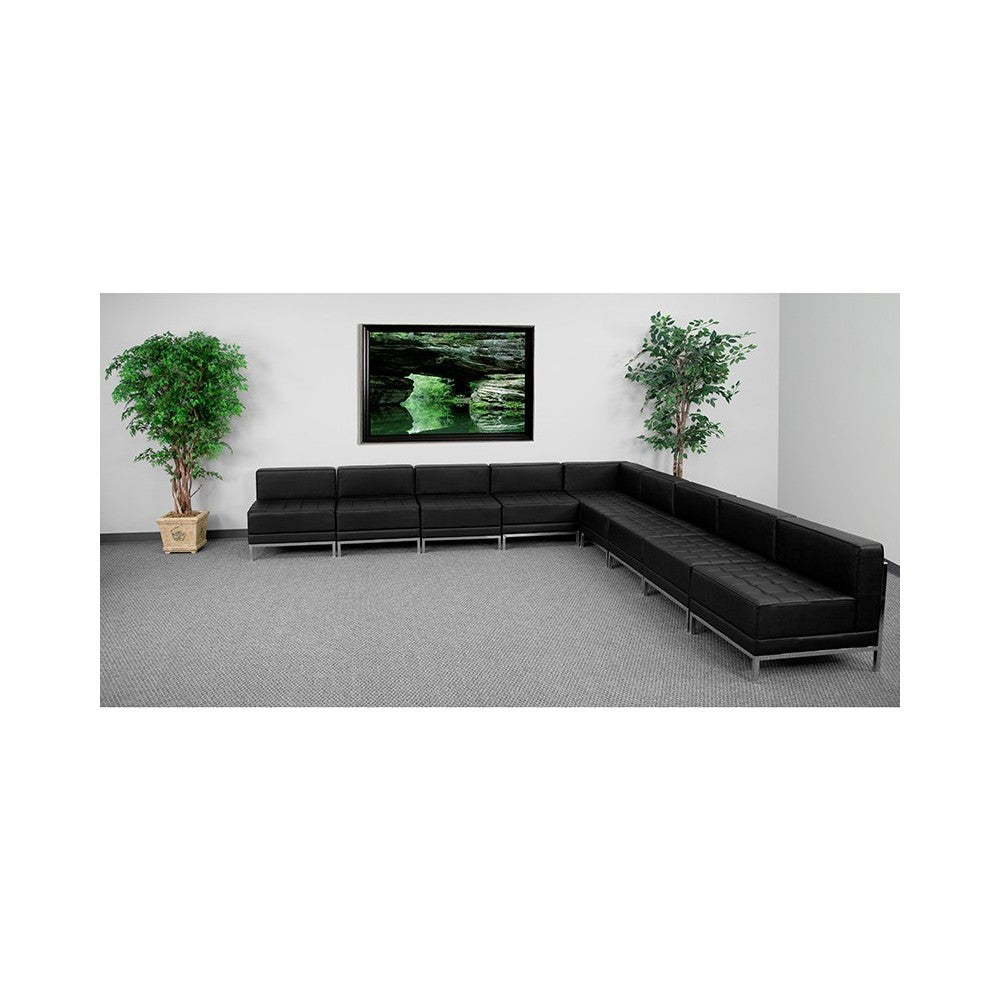 Black LeatherSoft Sectional Configuration, 9 Pieces