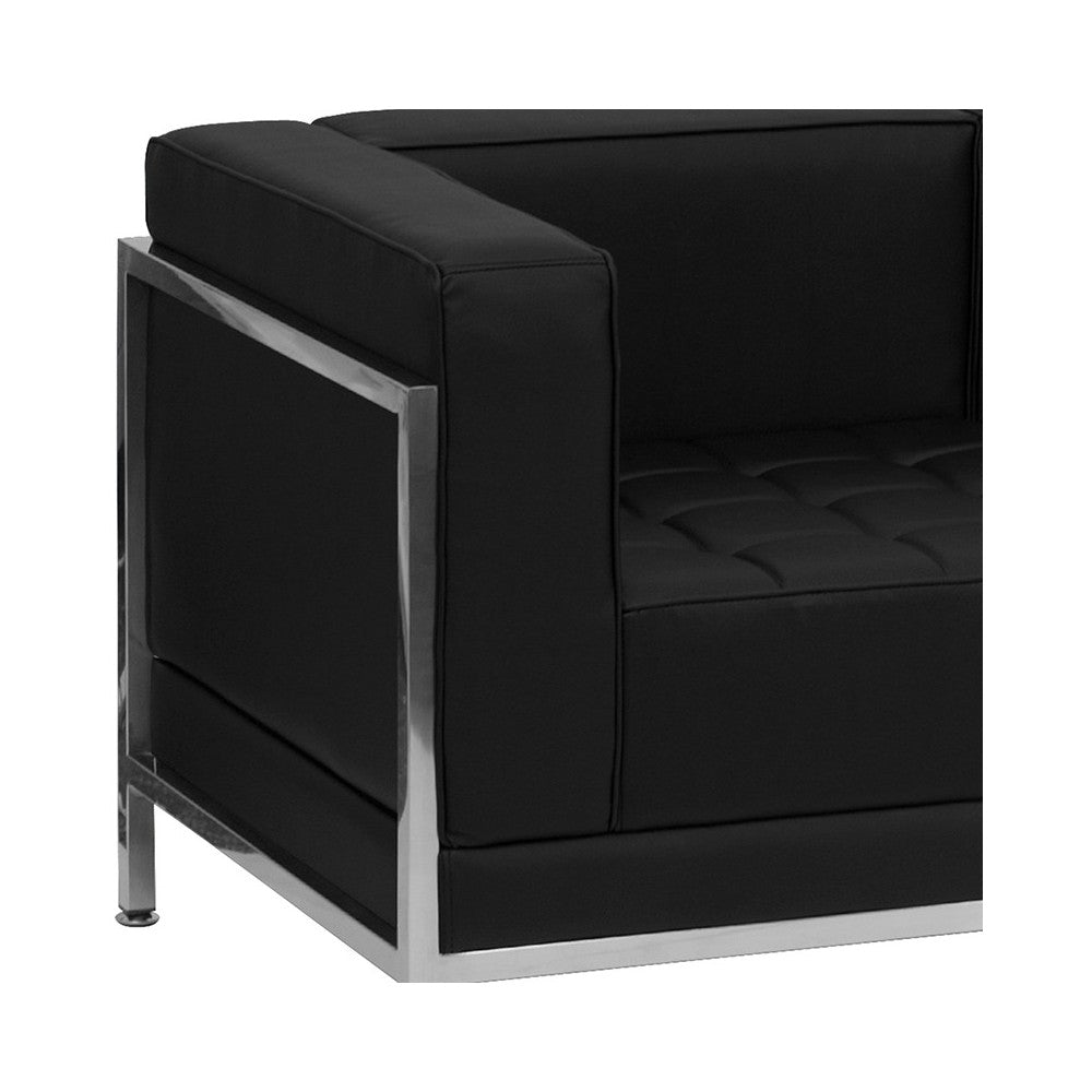 Black LeatherSoft Sofa & Chair Set