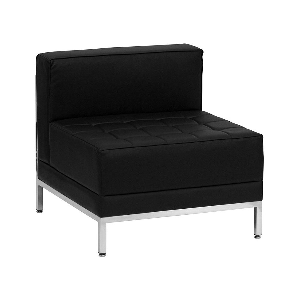 Black LeatherSoft Sofa & Chair Set