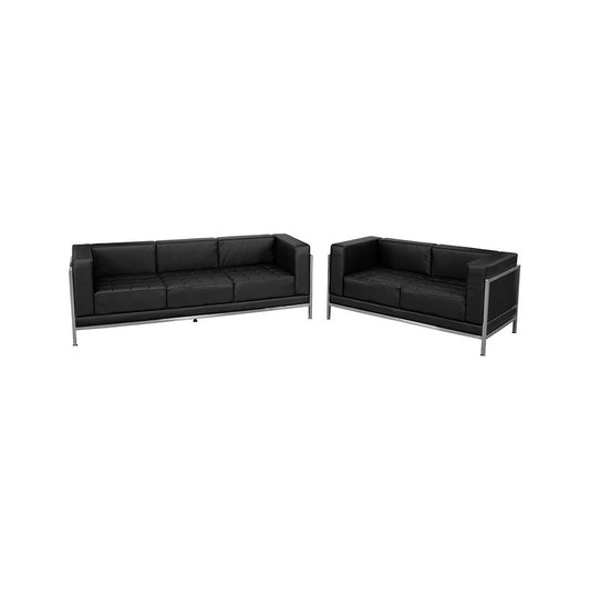 Black LeatherSoft Sofa & Loveseat Set