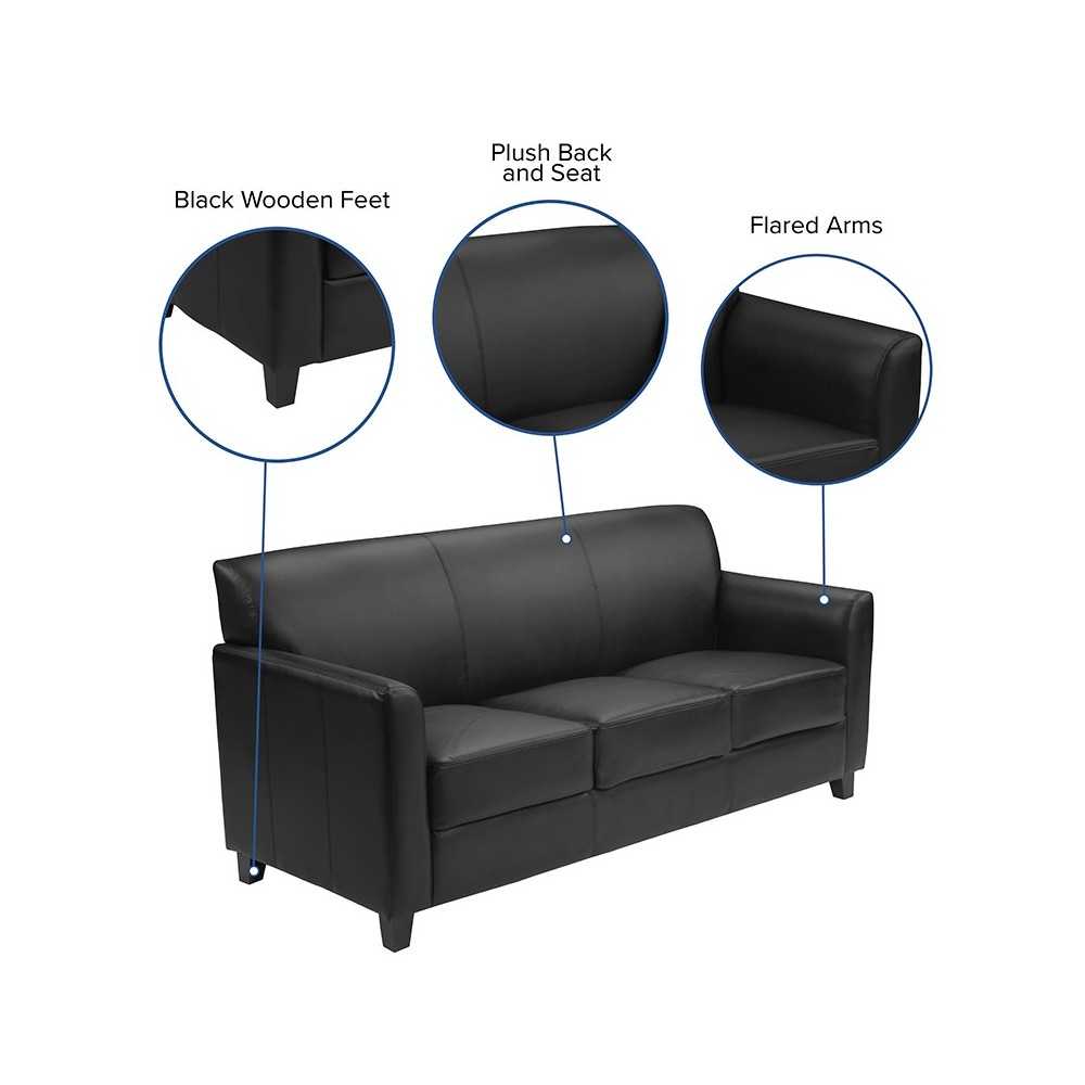 Black LeatherSoft Sofa