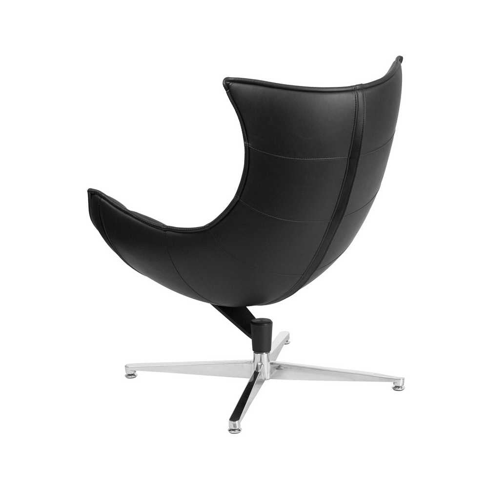 Black LeatherSoft Swivel Cocoon Chair