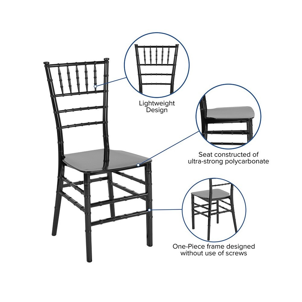 Black Resin Stacking Chiavari Chair