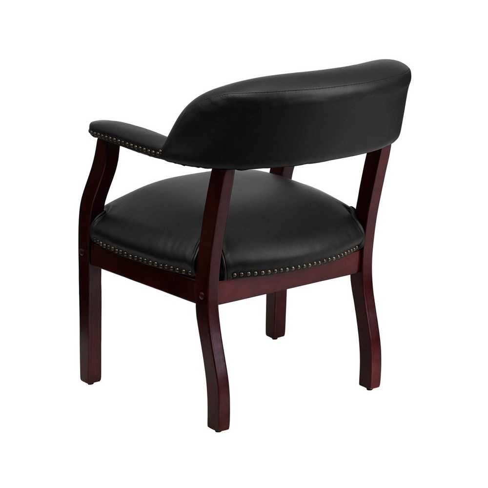 Black Vinyl Luxurious Conference Chair with Accent Nail Trim