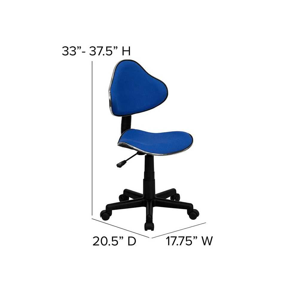 Blue Fabric Swivel Ergonomic Task Office Chair