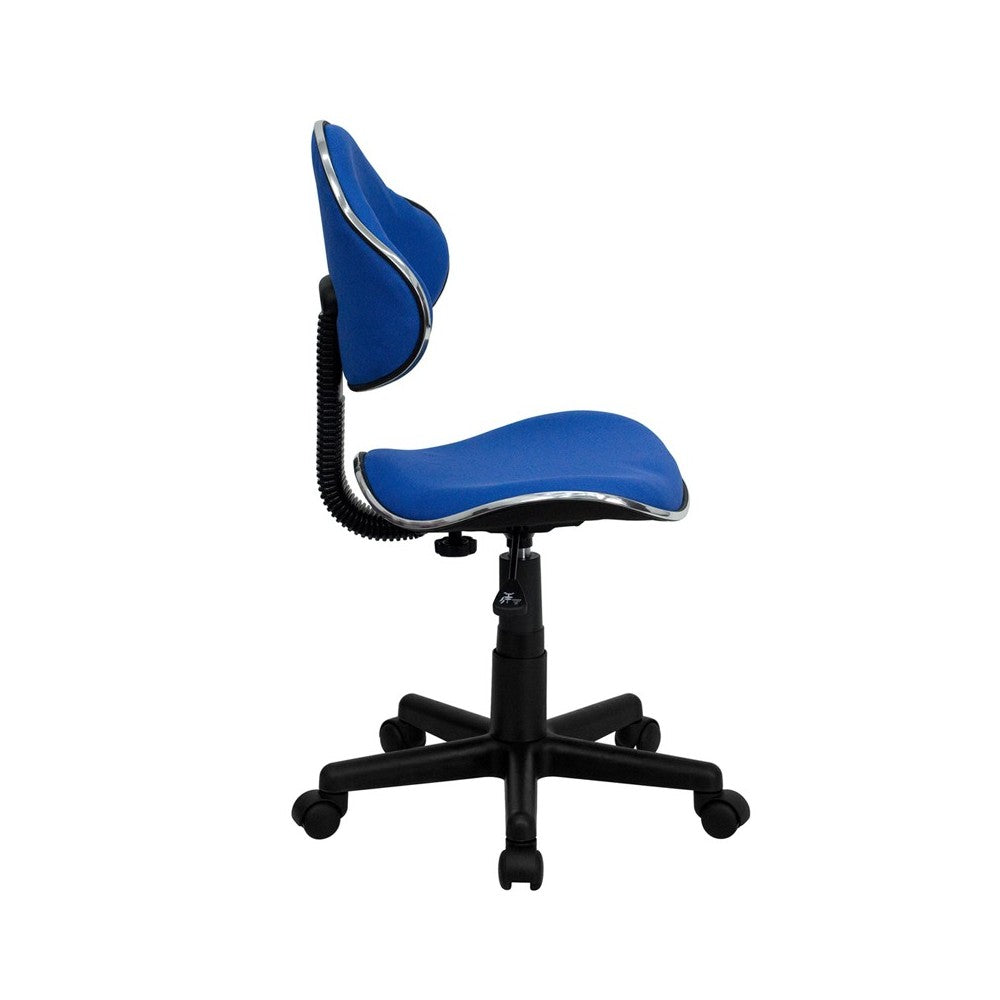 Blue Fabric Swivel Ergonomic Task Office Chair