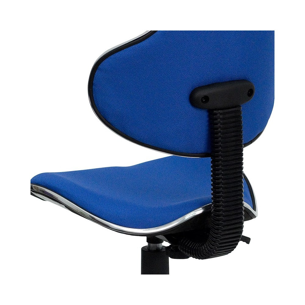 Blue Fabric Swivel Ergonomic Task Office Chair