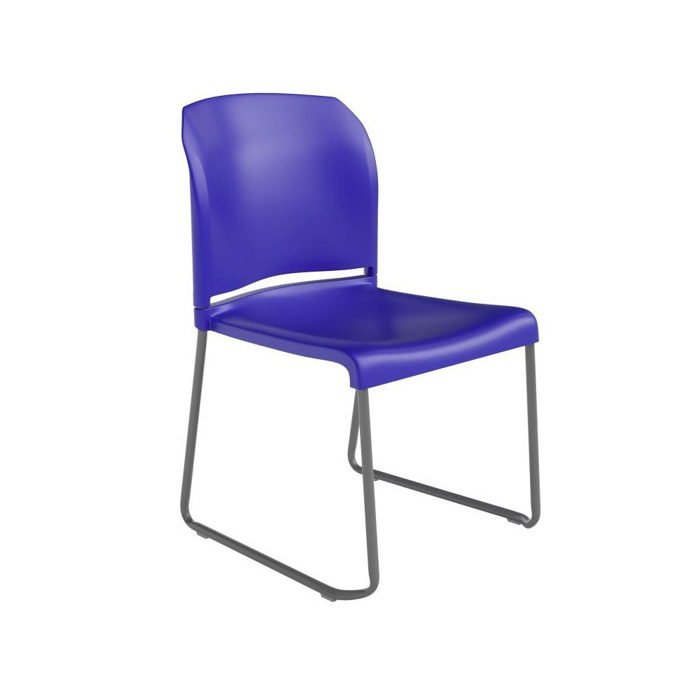 Blue Plastic Sled Stack Chair