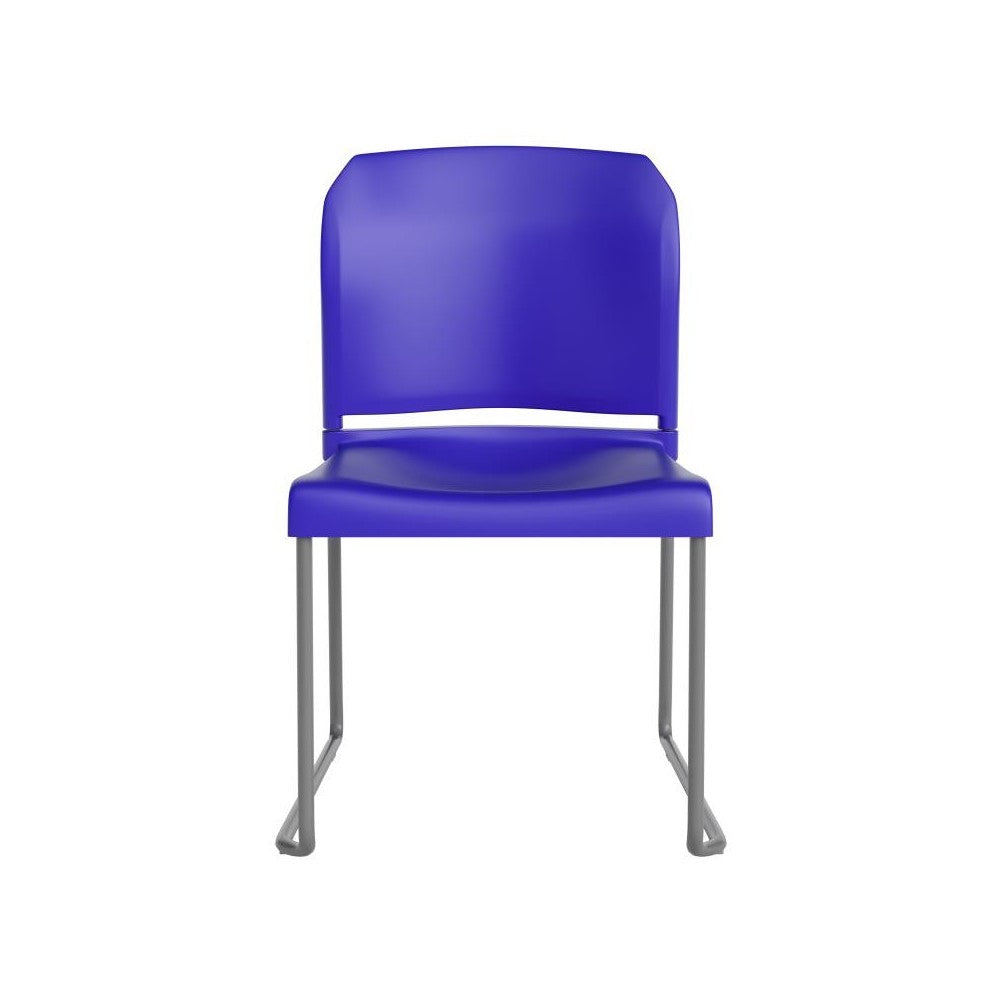 Blue Plastic Sled Stack Chair