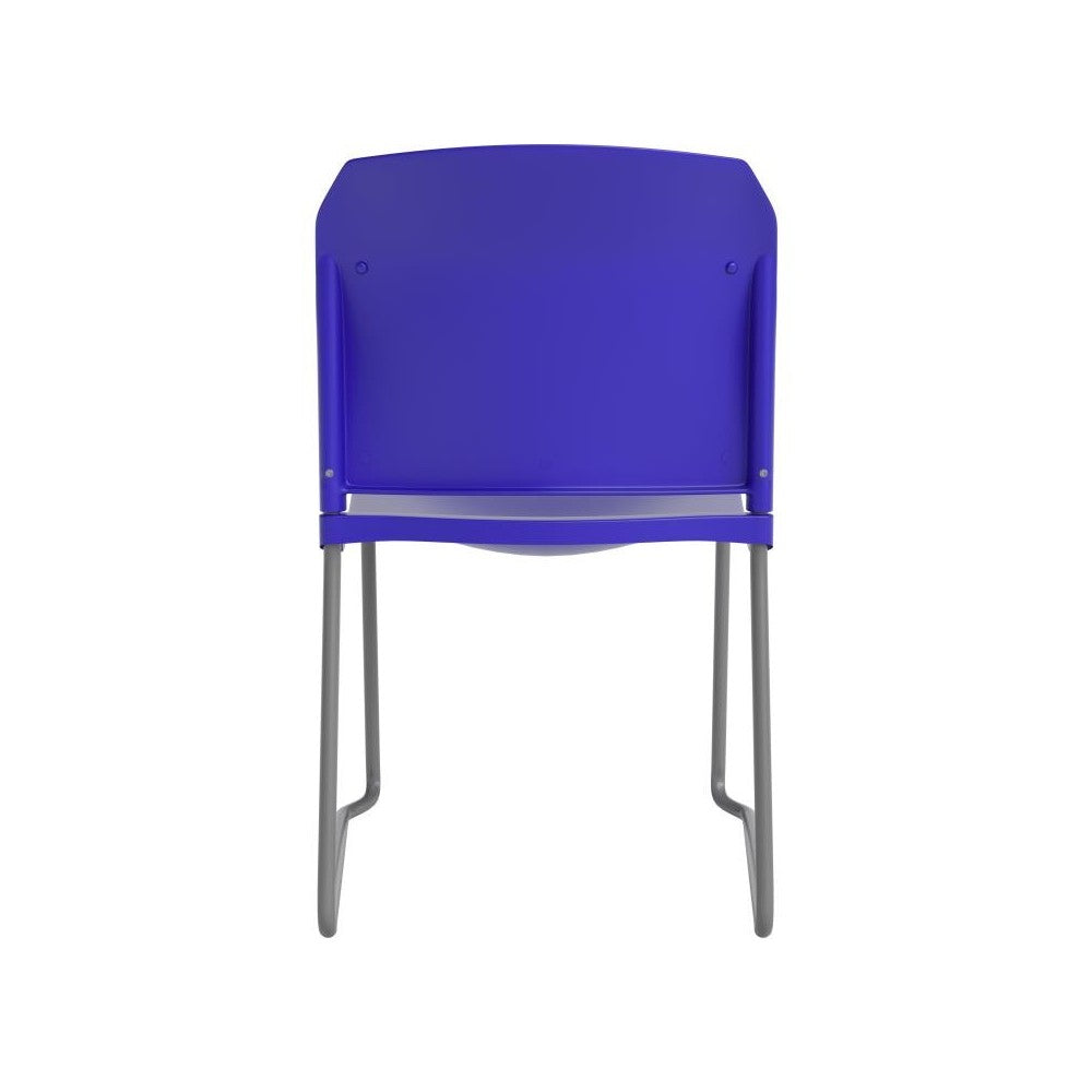 Blue Plastic Sled Stack Chair