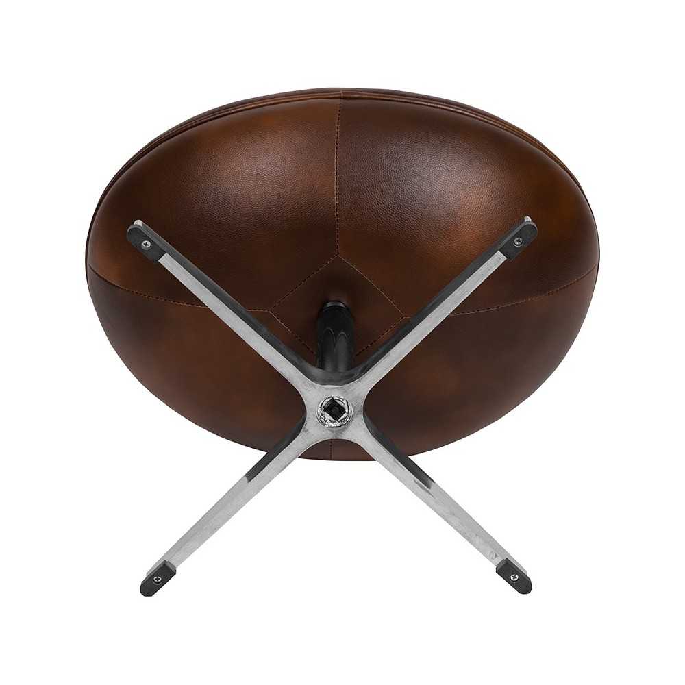 Bomber Jacket LeatherSoft Saddle Wing Ottoman