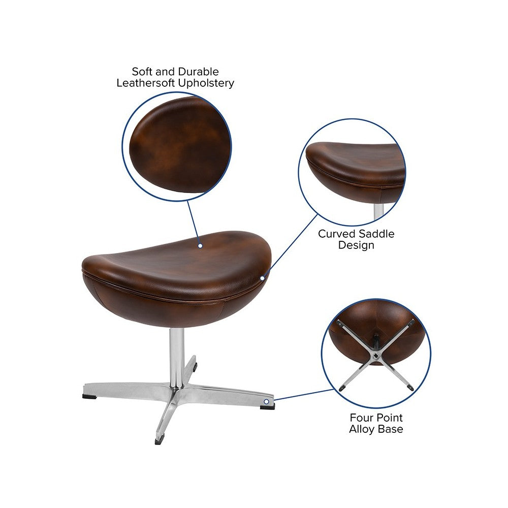 Bomber Jacket LeatherSoft Saddle Wing Ottoman