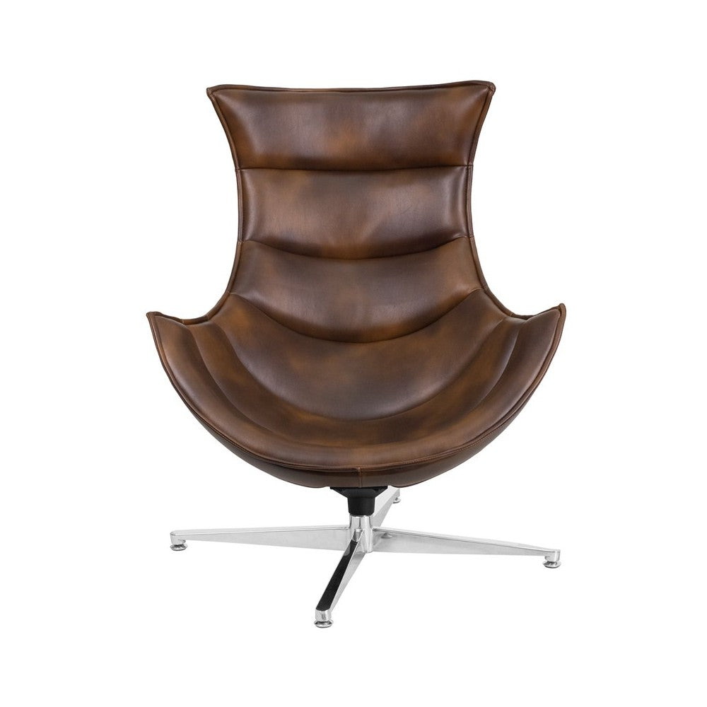 Bomber Jacket LeatherSoft Swivel Cocoon Chair