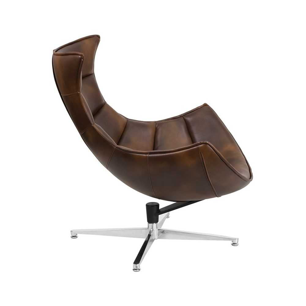 Bomber Jacket LeatherSoft Swivel Cocoon Chair